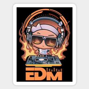 EDM Rose DJ Tee! Orange/Rose Magnet